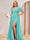 A-Line/Princess V-Neck Long Plus Size Bridesmaid Dresses with Split Side