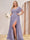 A-Line/Princess V-Neck Long Plus Size Bridesmaid Dresses with Split Side