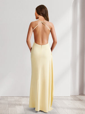 Sheath/Column Spaghetti Straps Pleated Ruffle Bridesmaid Dresses with Split Side