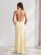 Sheath/Column Spaghetti Straps Pleated Ruffle Bridesmaid Dresses with Split Side