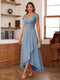 A-Line/Princess Sweetheart Short Sleeves Asymmetrical  Mother of the Bride Dresses with Appliques & Ruffles