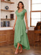 A-Line/Princess Sweetheart Short Sleeves Asymmetrical  Mother of the Bride Dresses with Appliques & Ruffles