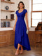 A-Line/Princess Sweetheart Short Sleeves Asymmetrical  Mother of the Bride Dresses with Appliques & Ruffles