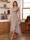 A-Line/Princess Sweetheart Short Sleeves Asymmetrical  Mother of the Bride Dresses with Appliques & Ruffles