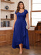 A-Line/Princess Sweetheart Short Sleeves Asymmetrical Plus Size Mother of the Bride Dresses with Appliques & Ruffles