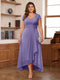A-Line/Princess Sweetheart Short Sleeves Asymmetrical Plus Size Mother of the Bride Dresses with Appliques & Ruffles