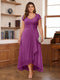 A-Line/Princess Sweetheart Short Sleeves Asymmetrical Plus Size Mother of the Bride Dresses with Appliques & Ruffles