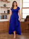 A-Line/Princess Sweetheart Short Sleeves Asymmetrical Plus Size Mother of the Bride Dresses with Appliques & Ruffles