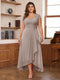 A-Line/Princess Sweetheart Short Sleeves Asymmetrical Plus Size Mother of the Bride Dresses with Appliques & Ruffles