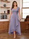 A-Line/Princess Sweetheart Short Sleeves Asymmetrical Plus Size Mother of the Bride Dresses with Appliques & Ruffles
