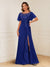 A-Line/Princess Illusion Scoop Appliques Ruched Mother of the Bride Dresses with Split Side