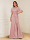 A-Line/Princess Illusion Scoop Appliques Ruched Mother of the Bride Dresses with Split Side