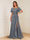 A-Line/Princess Illusion Scoop Appliques Ruched Mother of the Bride Dresses with Split Side