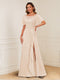 A-Line/Princess Illusion Scoop Appliques Ruched Mother of the Bride Dresses with Split Side