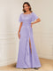 A-Line/Princess Illusion Scoop Appliques Ruched Mother of the Bride Dresses with Split Side