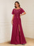 A-Line/Princess Illusion Scoop Appliques Ruched Mother of the Bride Dresses with Split Side