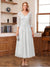 A-Line/Princess V-Neck Half Sleeves Ankle-Length Mother of the Bride Dresses with Appliques