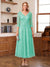 A-Line/Princess V-Neck Half Sleeves Ankle-Length Mother of the Bride Dresses with Appliques