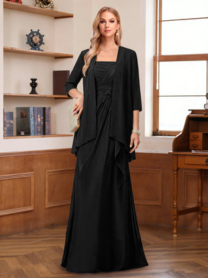 A-Line/Princess Sleeveless Mother of the Bride Dresses With Ruffles & Jacket