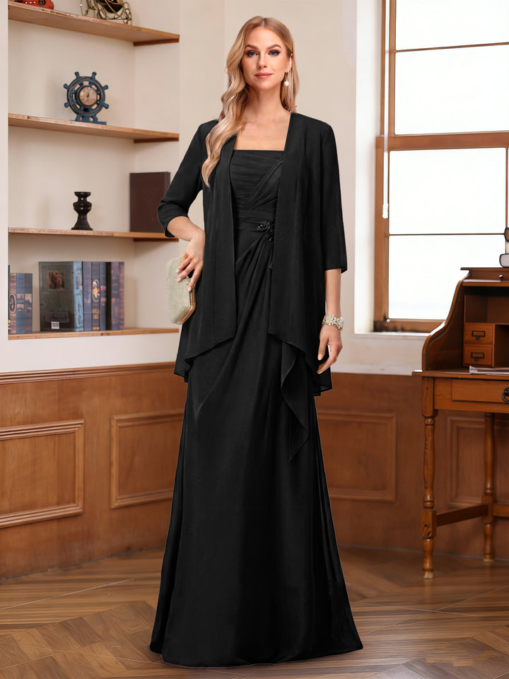A-Line/Princess Sleeveless Mother of the Bride Dresses With Ruffles &amp; Jacket