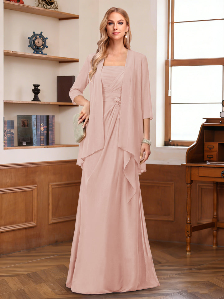 A-Line/Princess Sleeveless Mother of the Bride Dresses With Ruffles &amp; Jacket