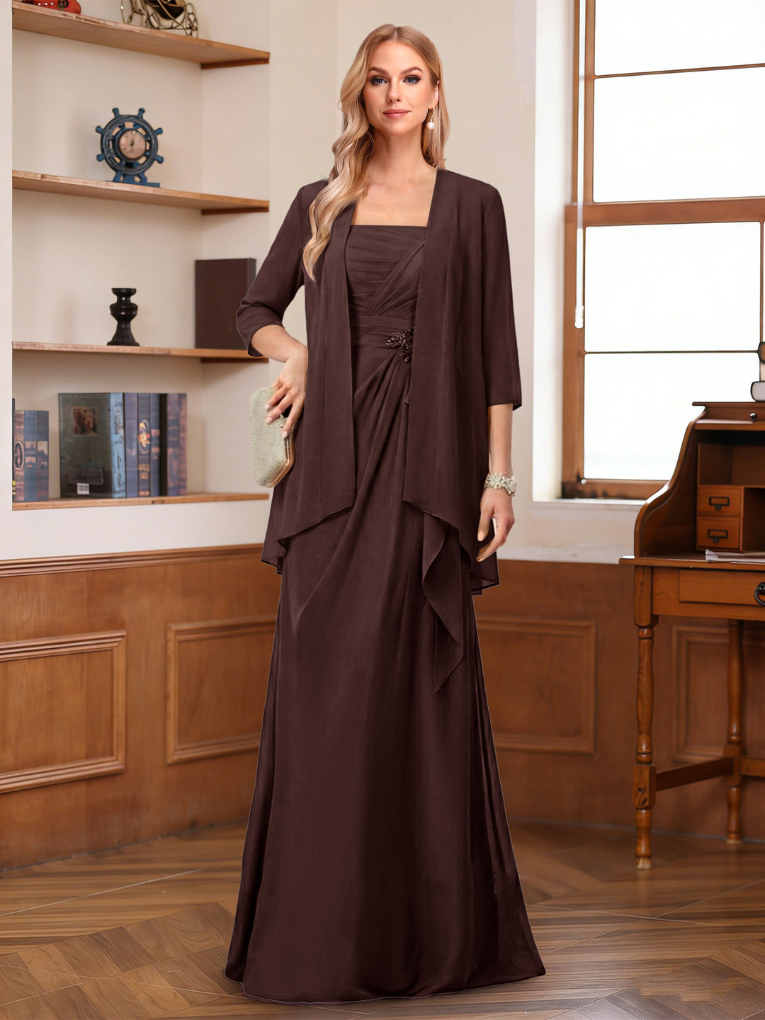 A-Line/Princess Sleeveless Mother of the Bride Dresses With Ruffles &amp; Jacket