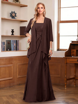 A-Line/Princess Sleeveless Mother of the Bride Dresses With Ruffles & Jacket