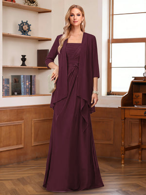 A-Line/Princess Sleeveless Mother of the Bride Dresses With Ruffles & Jacket