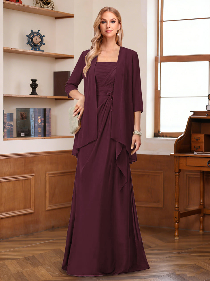 A-Line/Princess Sleeveless Mother of the Bride Dresses With Ruffles &amp; Jacket