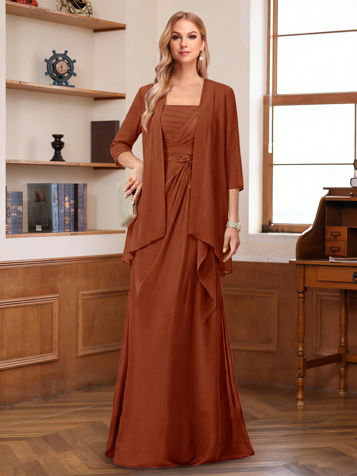 A-Line/Princess Sleeveless Mother of the Bride Dresses With Ruffles &amp; Jacket