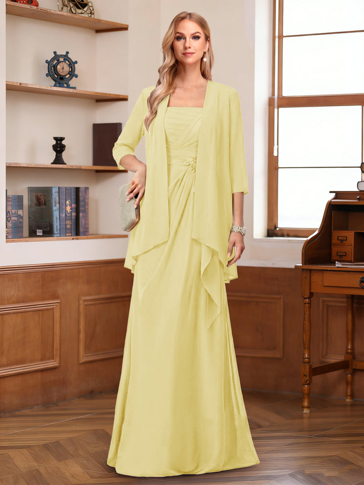A-Line/Princess Sleeveless Mother of the Bride Dresses With Ruffles &amp; Jacket
