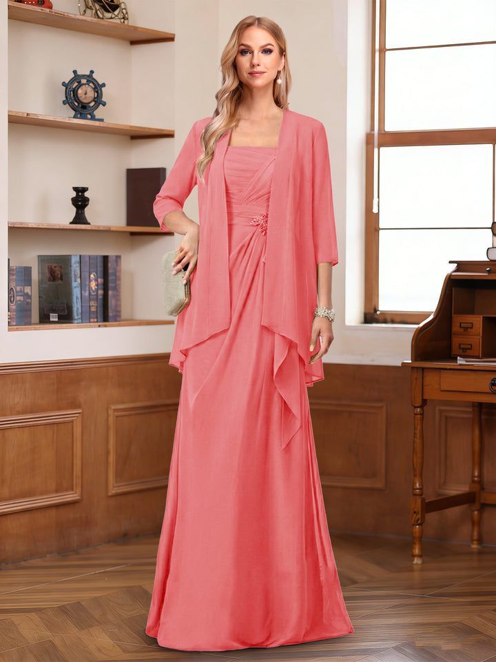 A-Line/Princess Sleeveless Mother of the Bride Dresses With Ruffles &amp; Jacket