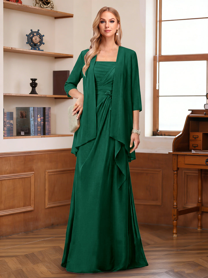 A-Line/Princess Sleeveless Mother of the Bride Dresses With Ruffles &amp; Jacket