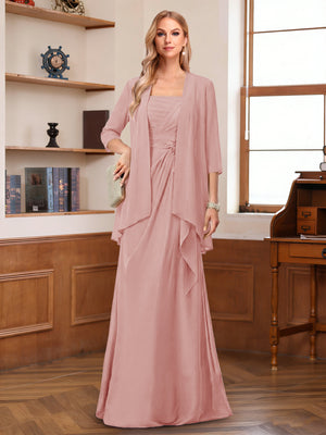 A-Line/Princess Sleeveless Mother of the Bride Dresses With Ruffles & Jacket