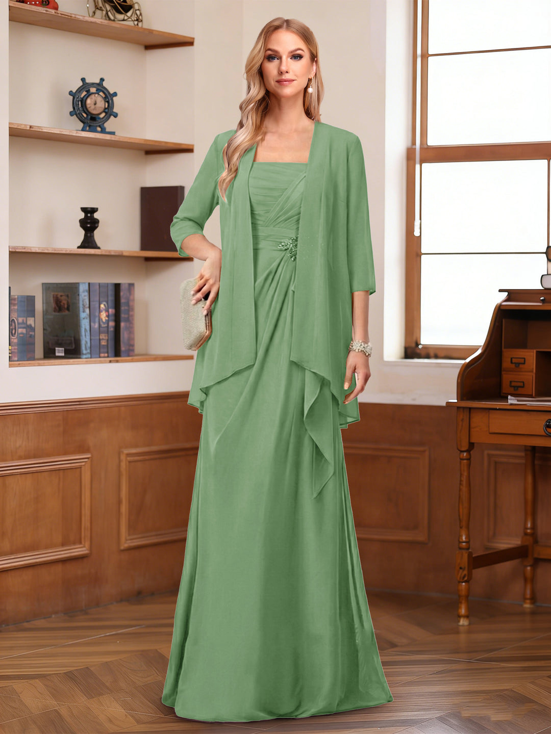 A-Line/Princess Sleeveless Mother of the Bride Dresses With Ruffles &amp; Jacket