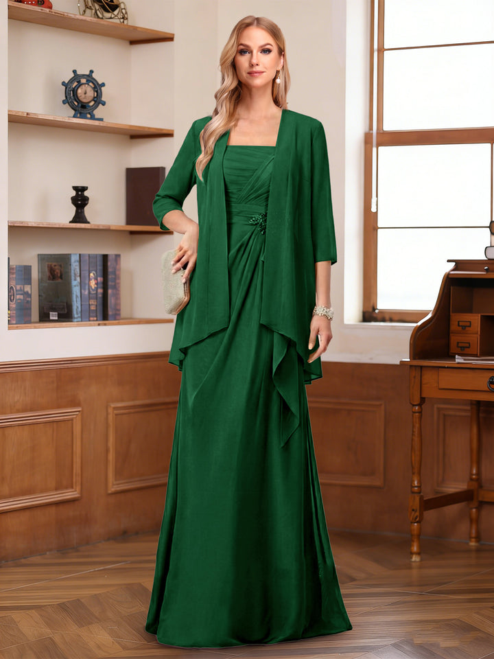 A-Line/Princess Sleeveless Mother of the Bride Dresses With Ruffles &amp; Jacket