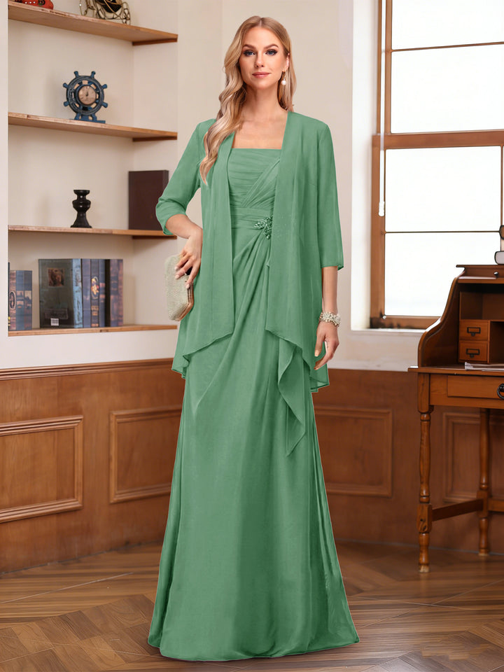 A-Line/Princess Sleeveless Mother of the Bride Dresses With Ruffles &amp; Jacket