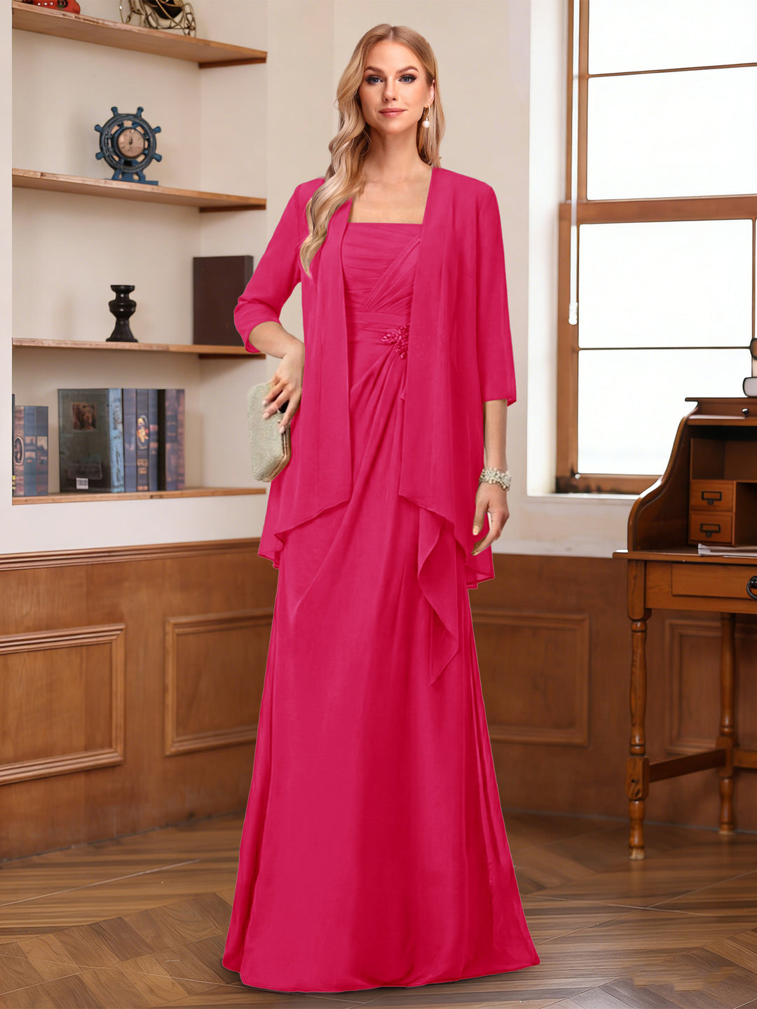 A-Line/Princess Sleeveless Mother of the Bride Dresses With Ruffles &amp; Jacket