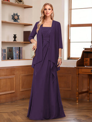 A-Line/Princess Sleeveless Mother of the Bride Dresses With Ruffles & Jacket