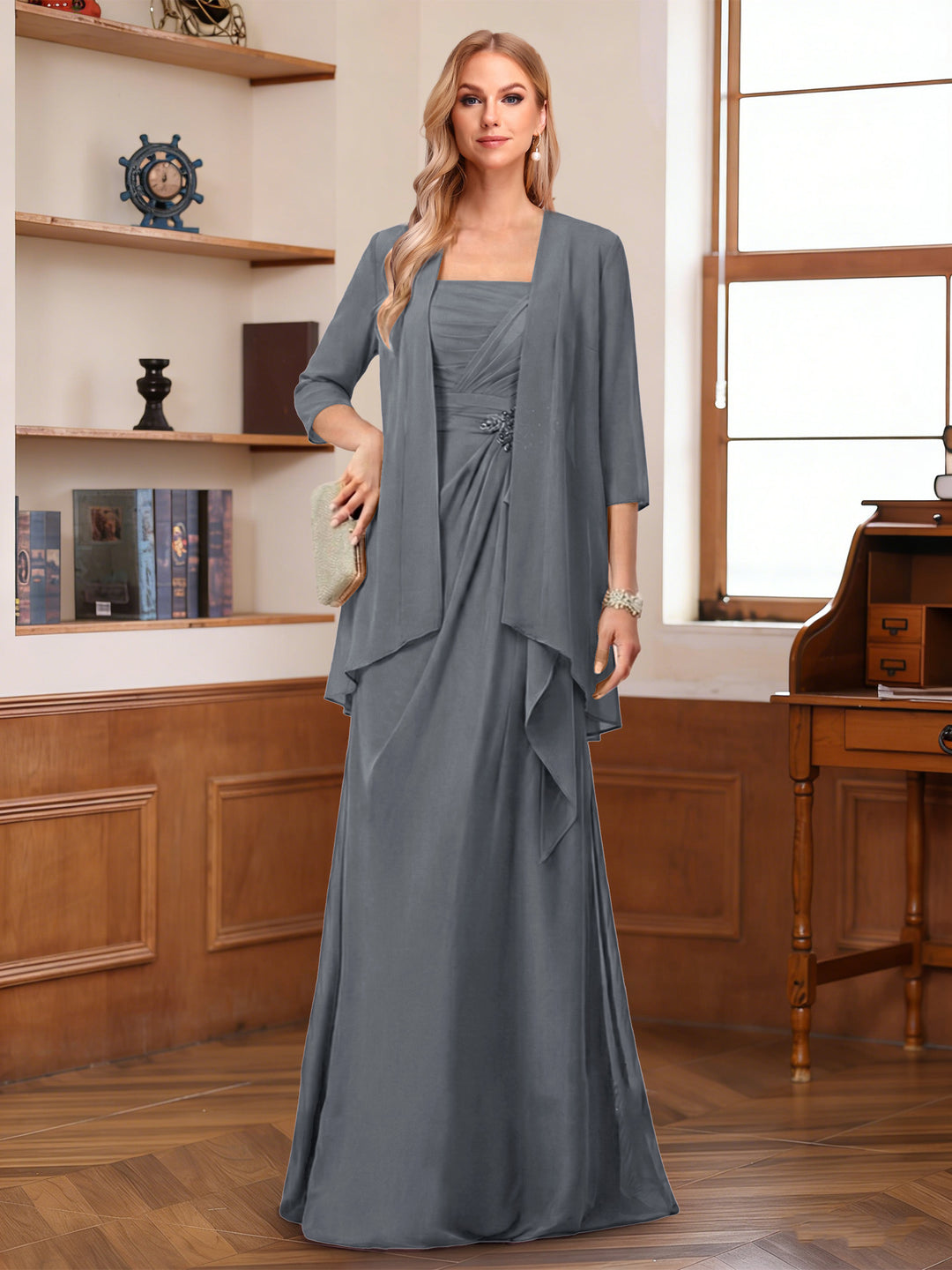 A-Line/Princess Sleeveless Mother of the Bride Dresses With Ruffles &amp; Jacket