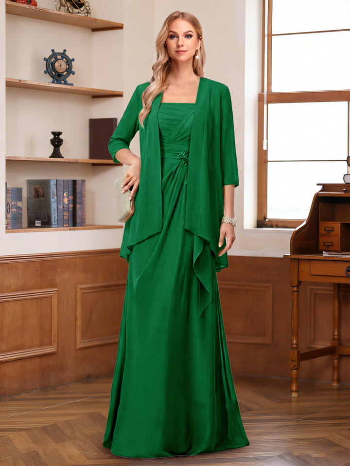 A-Line/Princess Sleeveless Mother of the Bride Dresses With Ruffles &amp; Jacket