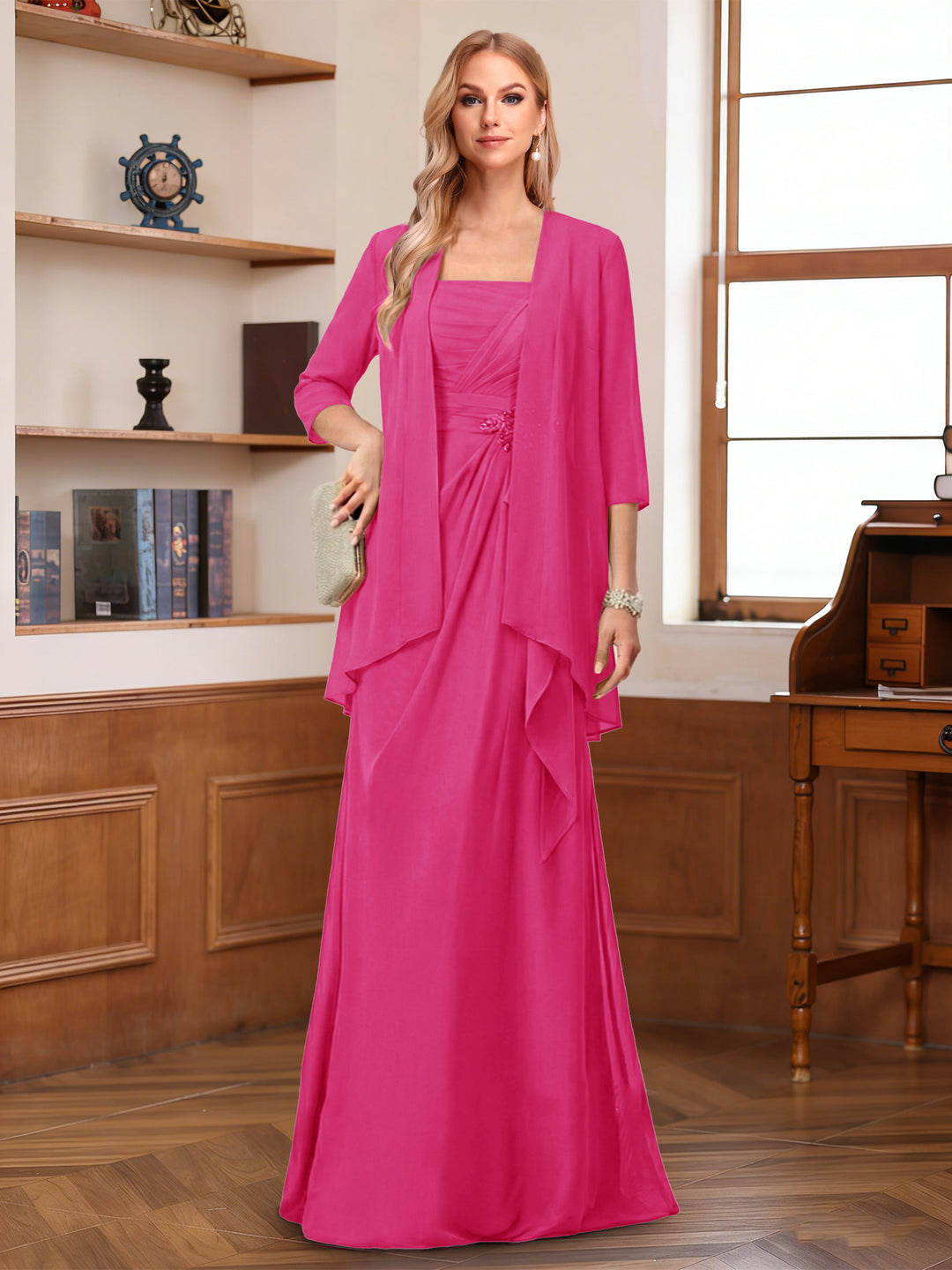 A-Line/Princess Sleeveless Mother of the Bride Dresses With Ruffles &amp; Jacket