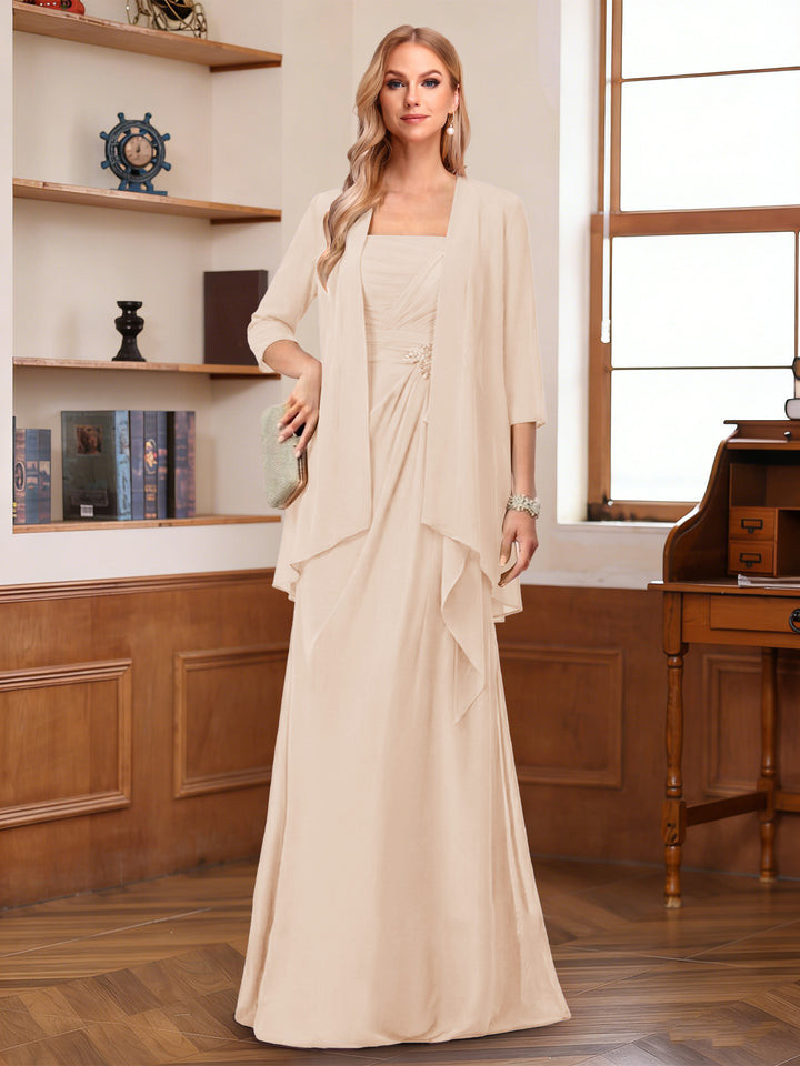 A-Line/Princess Sleeveless Mother of the Bride Dresses With Ruffles &amp; Jacket