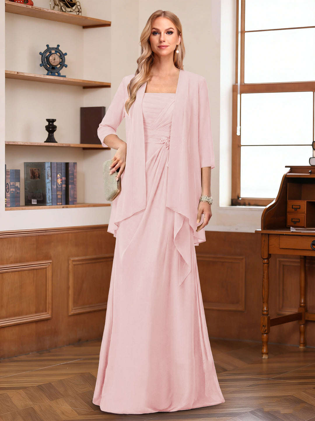 A-Line/Princess Sleeveless Mother of the Bride Dresses With Ruffles &amp; Jacket