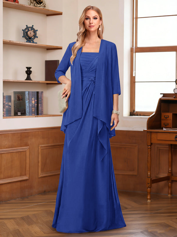 A-Line/Princess Sleeveless Mother of the Bride Dresses With Ruffles & Jacket