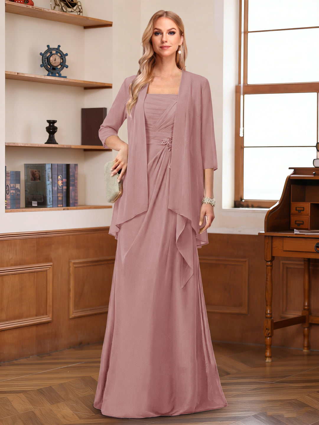 A-Line/Princess Sleeveless Mother of the Bride Dresses With Ruffles &amp; Jacket