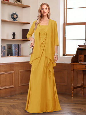 A-Line/Princess Sleeveless Mother of the Bride Dresses With Ruffles & Jacket