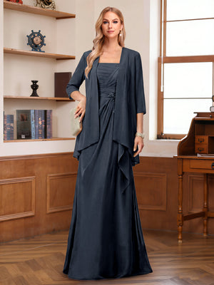 A-Line/Princess Sleeveless Mother of the Bride Dresses With Ruffles & Jacket