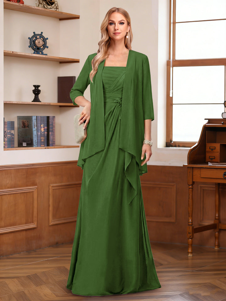 A-Line/Princess Sleeveless Mother of the Bride Dresses With Ruffles &amp; Jacket