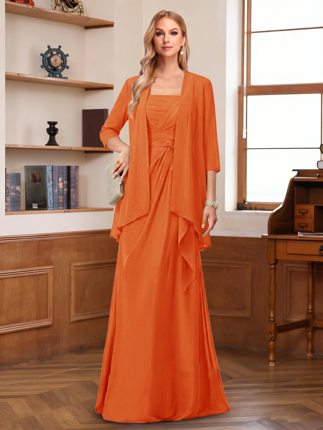 A-Line/Princess Sleeveless Mother of the Bride Dresses With Ruffles &amp; Jacket